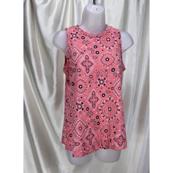 Maurices 24/7 Women's Coral Paisley Flowy Tank Top - Size XS - Picture 1 of 10